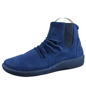 Clarks Sillian Rima Womens 7M Blue‎ Leather Ankle Boots Comfort Casual Shoes
